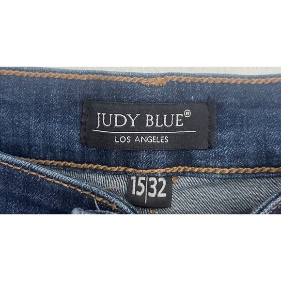 Judy Blue Jeans Womens 15 32 Blue Mid Rise Regular Straight Fit 32X29 Stretch - Picture 6 of 8